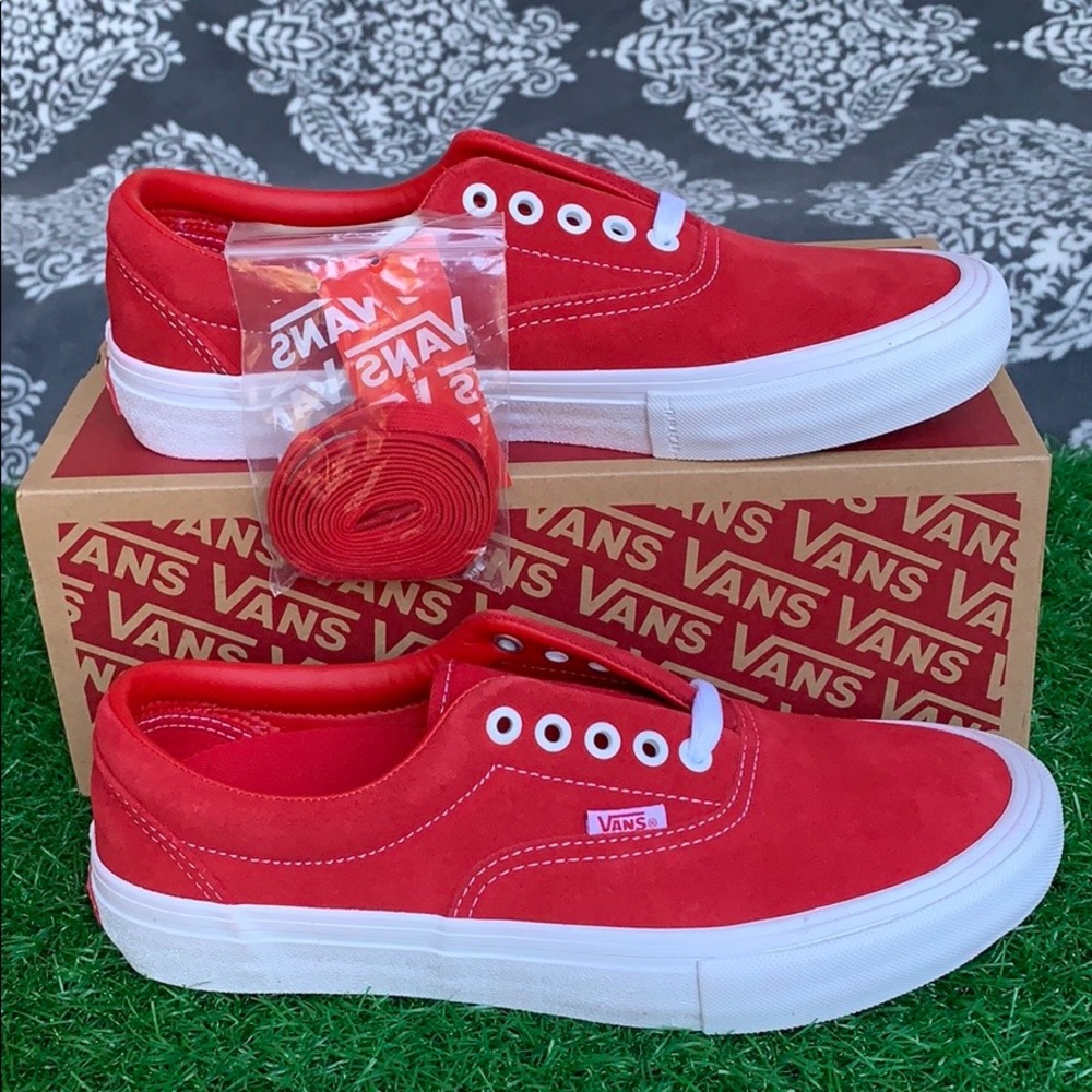 VANS ERA PRO SUEDE RED/WHITE Men’s - Picture 15 of 16